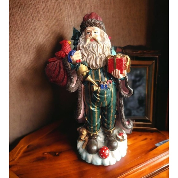Vtg 12" Santa Claus Holding Toy Bag Gifts Tree Figurine Decor Holiday Christmas - Picture 1 of 16